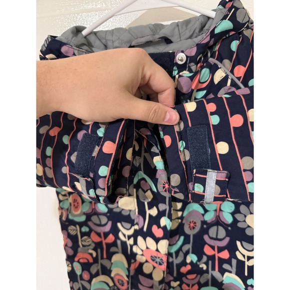 Hanna Andersson Baby Snowsuit Bunting Floral Print Hooded One Piece Size 80 - Picture 5 of 7